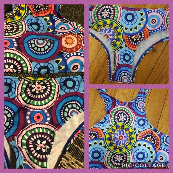 🌞🌴2018 Sexy Brazilian Blue Multicolored Bikini - Picture 4 of 5